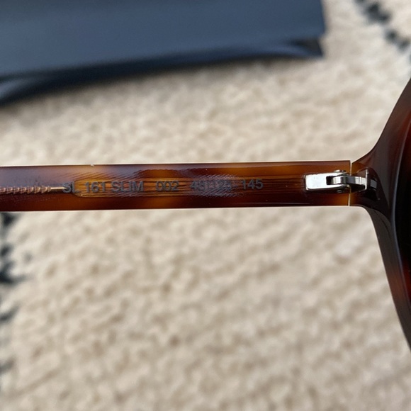 Saint Laurent SL 161 Slim Round Unisex Sunglasses - Tortoise - Picture 8 of 9